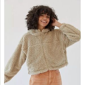 Urban Outfitters cropped teddy jacket